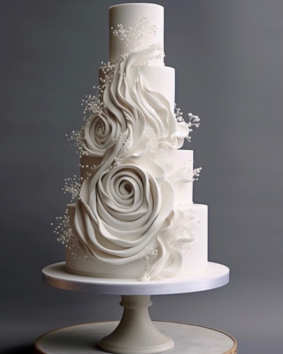 Sculpted White Rose Elegance