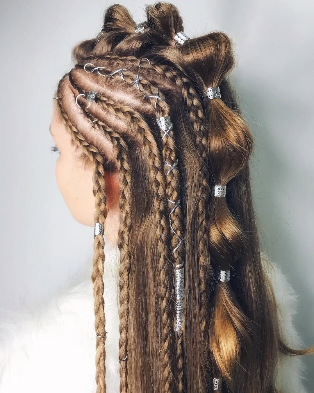 Silver-Threaded Warrior Braid 
