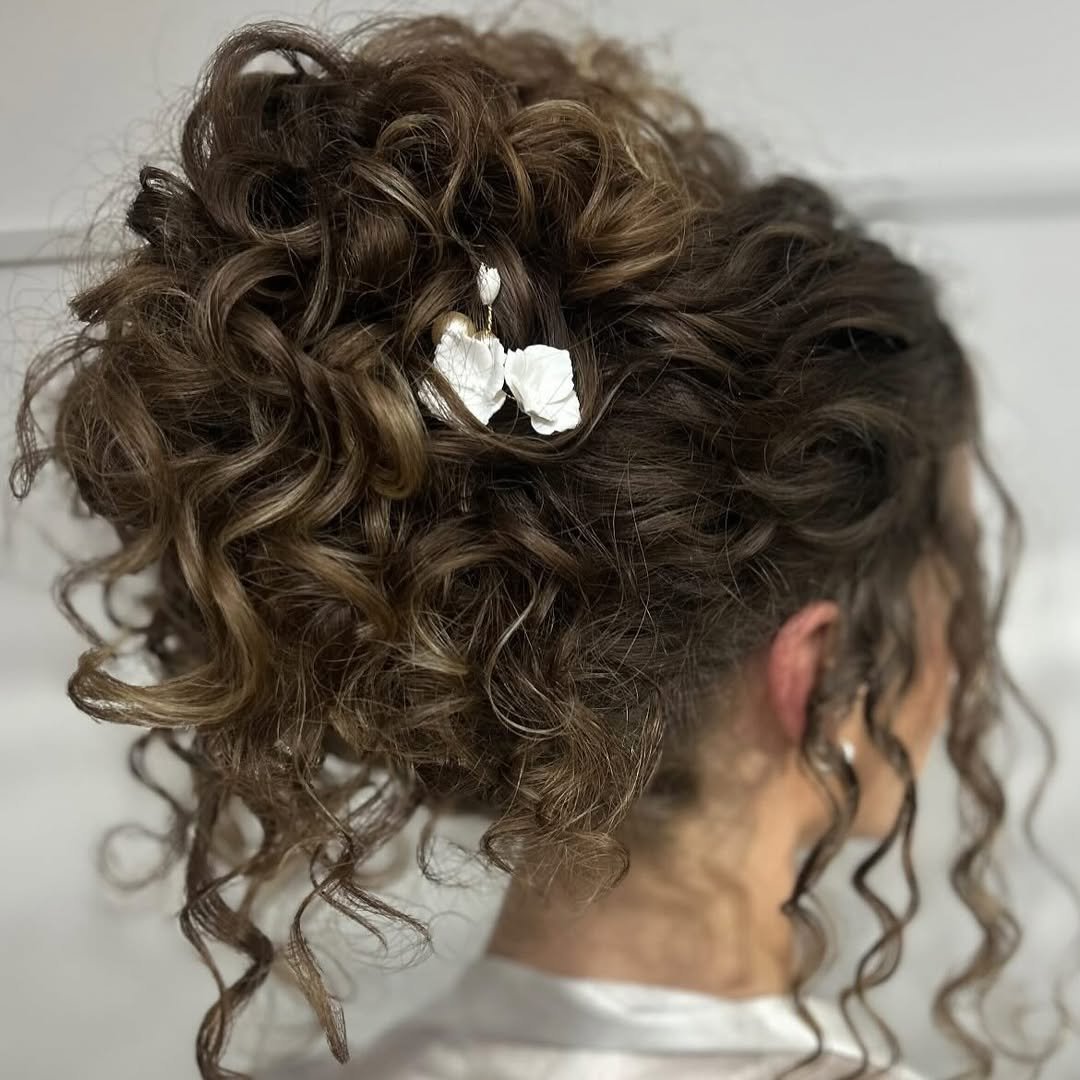 Textured Curly Updo